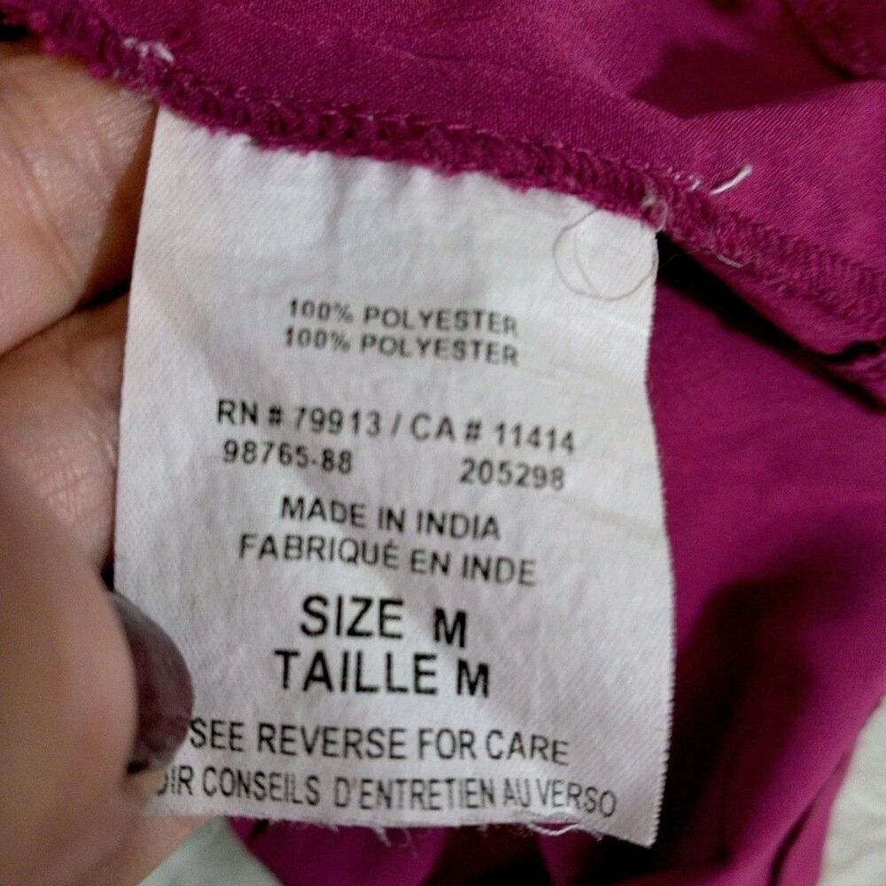 Motherhood Maternity Woman Med Sleeveless Top Blouse Ruffle Fuchsia Pink V Neck - Picture 6 of 6